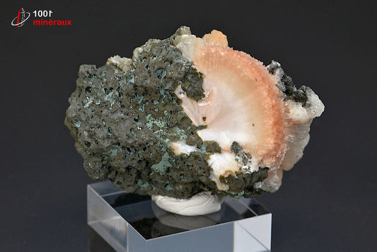 Minéral cristallisé de thomsonite orange d'Inde