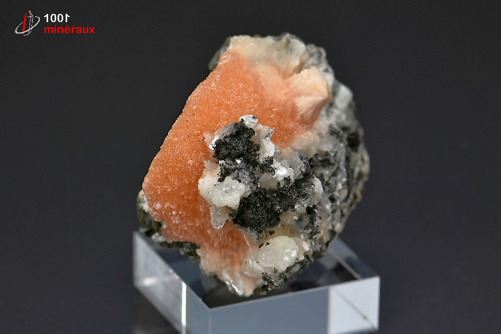 Minéral cristallisé de thomsonite orange d'Inde