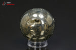 Sphère en Pyrite polie - Pérou - minéraux de décoration 5,6 cm / 426g / BP49 - Vignette | 1001 minéraux