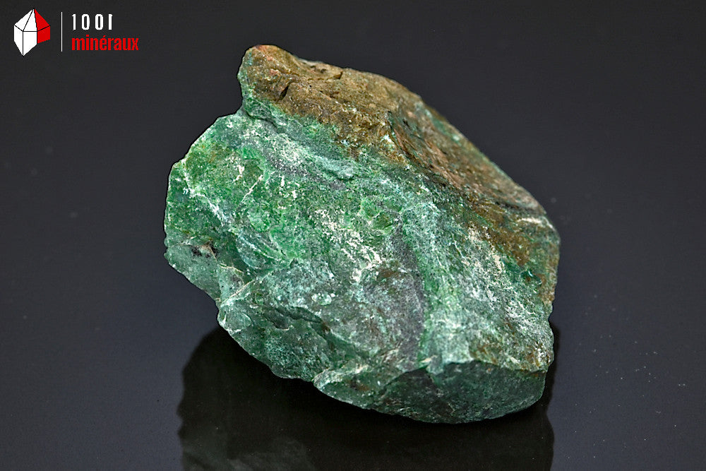 Malachite brute du Chili - Détail du contraste Malachite verte et gangue brune - 117 g
