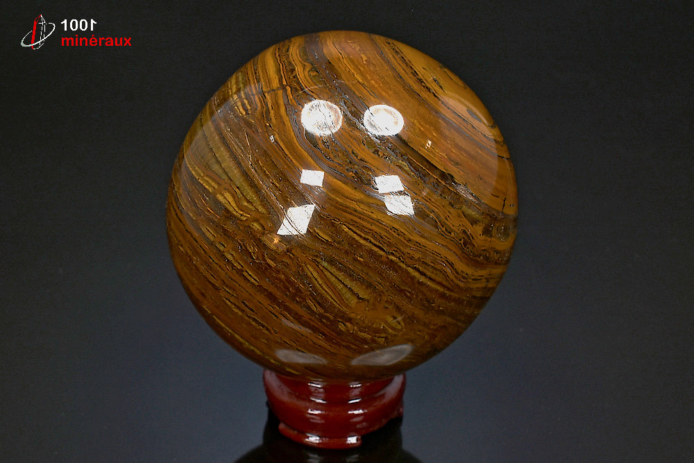 Sphère polie minérale d'œil de tigre d'Afrique du sud