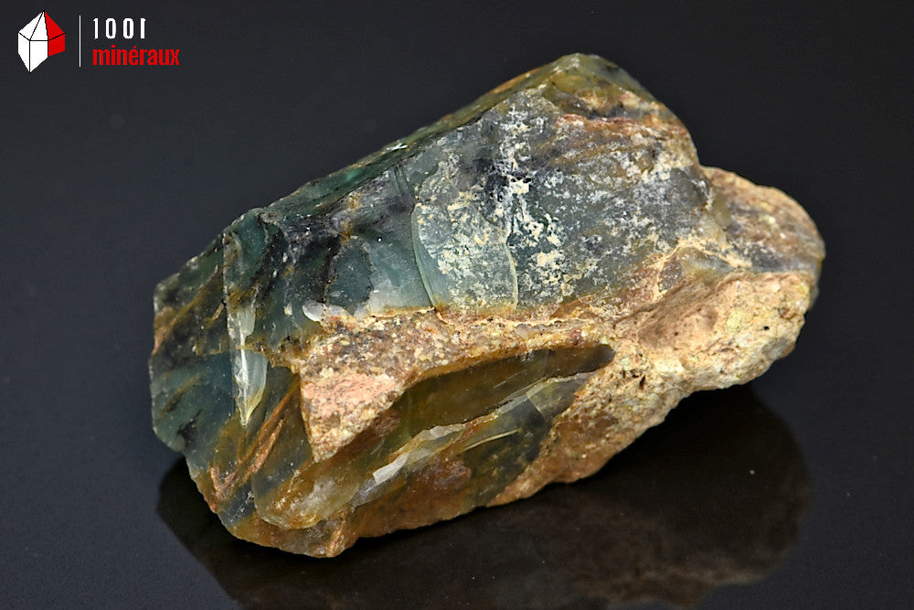 Minéral brut d'opale verte du Pérou
