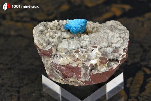 Cavansite sur Apophyllite - Pune, Inde - 4,2 x 3,9 x 2,4 cm - BQ89
