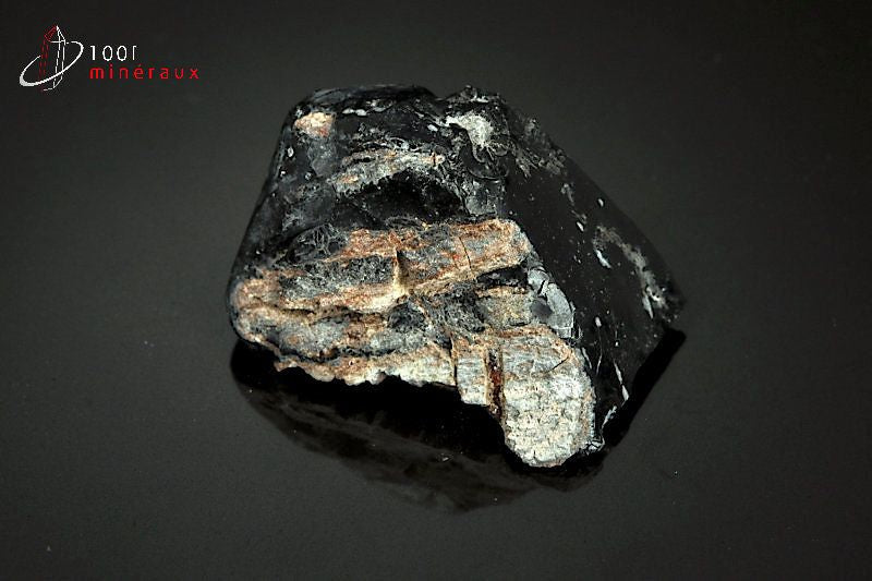 Minéral brut d'obsidienne flocons de neige noire et blanche du Mexique