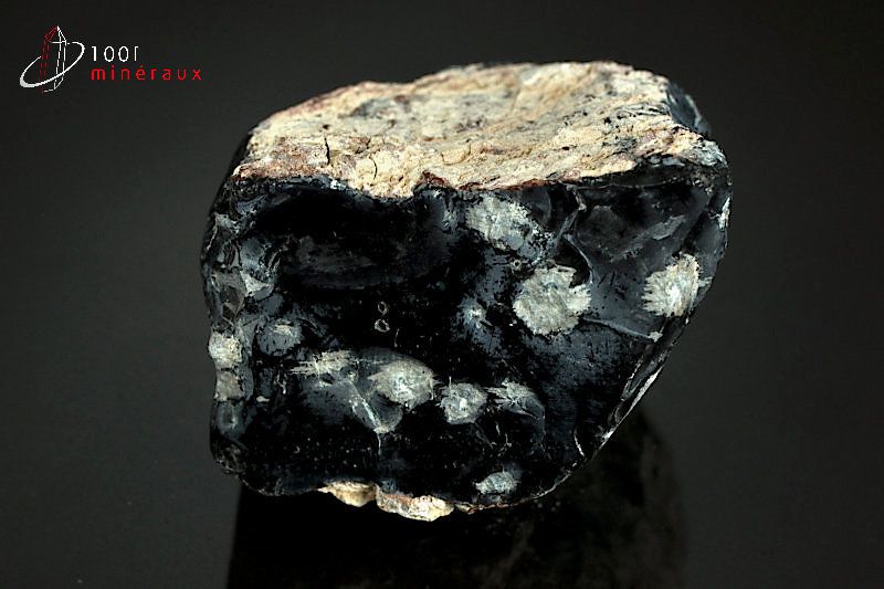 Minéral brut d'obsidienne flocons de neige noire et blanche du Mexique