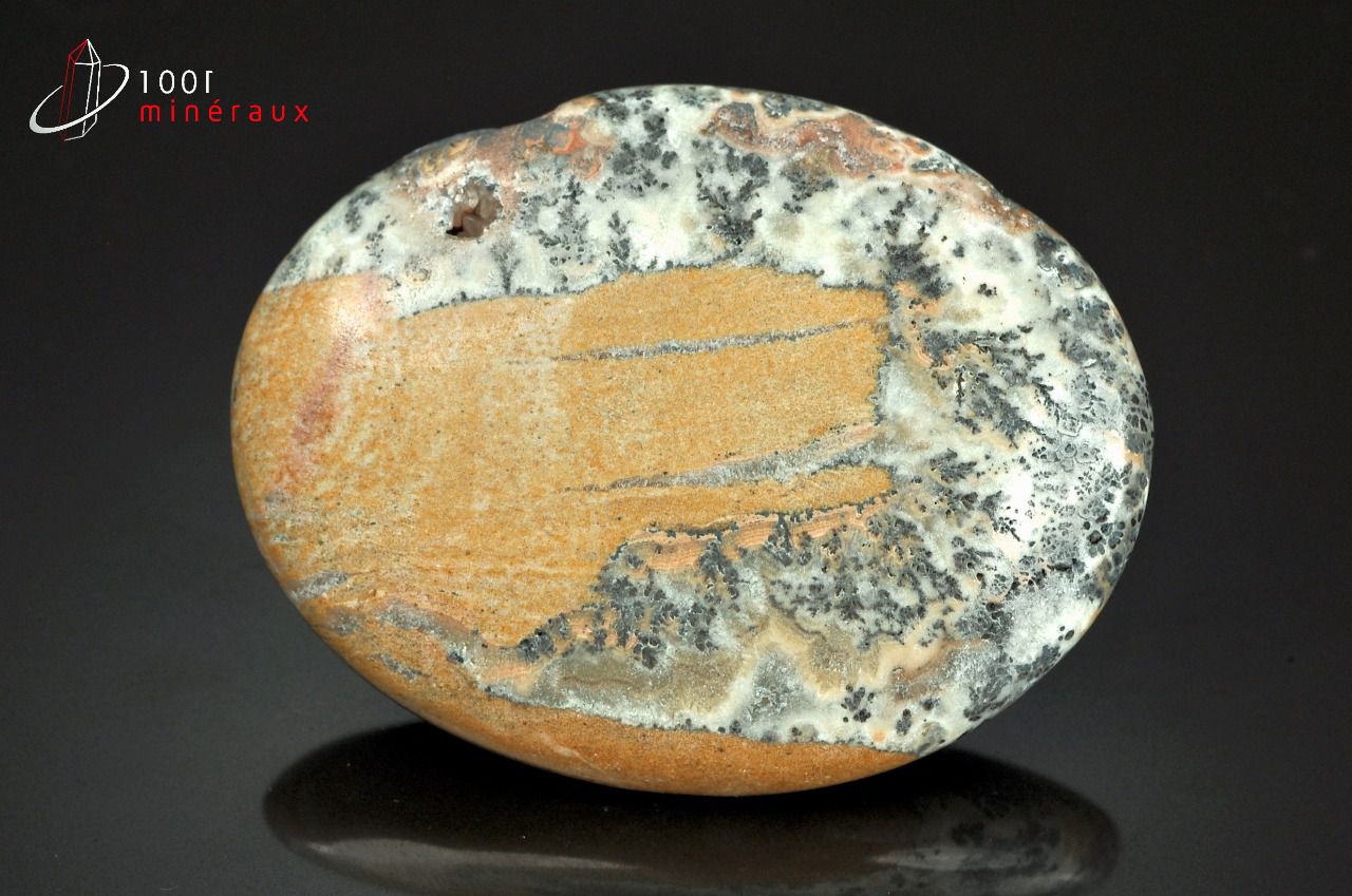 Minéral poli de jaspe mokaïte du Maroc