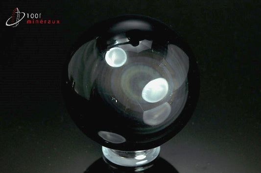 Minéral poli en sphère d'œil céleste du Mexique