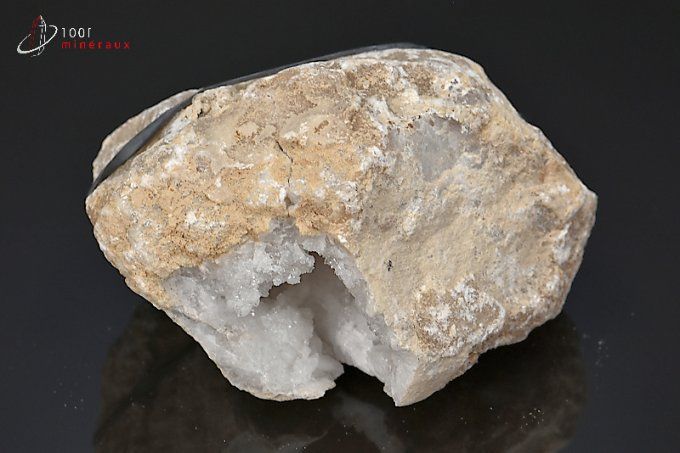 Géode de Quartz entière ouverte - Maroc - minéraux à cristaux 9,8 cm / 429g / AX176