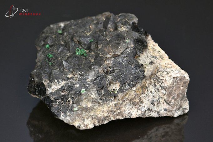 quartz-morion-torbernite-mineraux