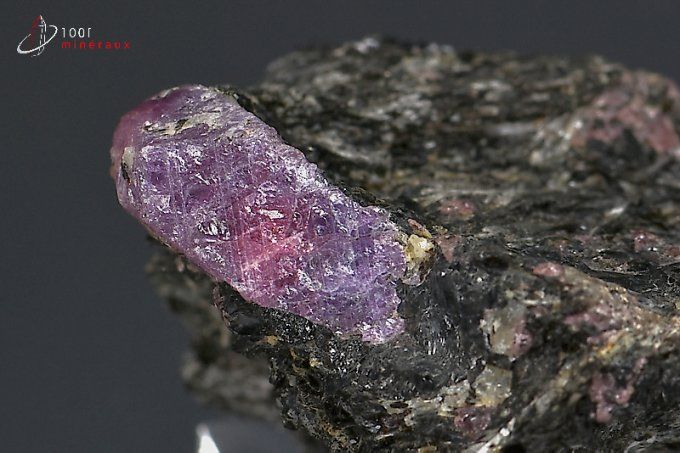 Rubis Corindon sur Biotite - Madagascar - minéraux bruts 4,3 cm / 42g / BK808