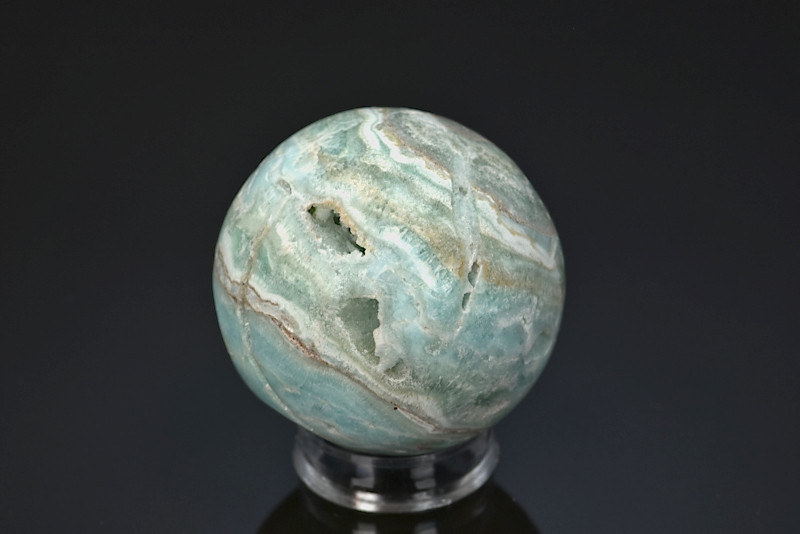 Sphère polie de Calcite Caraïbe ou Aragonite bleue